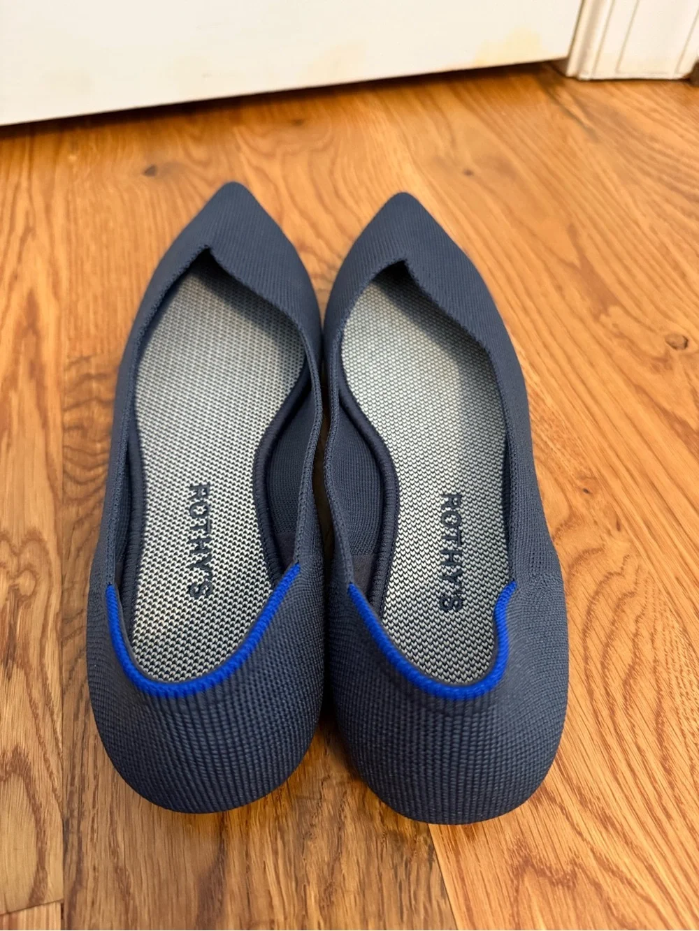 Rothy's The Point Navy Blue Pointed Toe Flats Size 8.5